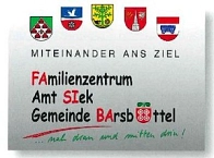 Hier ist ein Logo des Familienzentrums mit den Wappen der Gemeinden zu sehen © Amt Siek