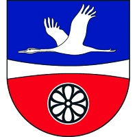 Wappen, Kranich, Rosette
